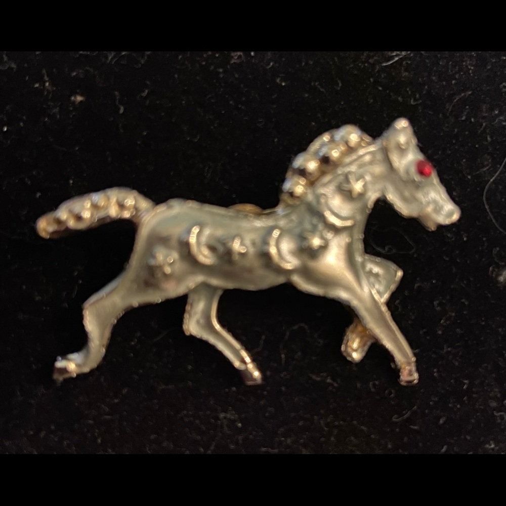 Vintage Horse Pin with Red Eye :)